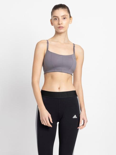 adidas grey printed sports bra