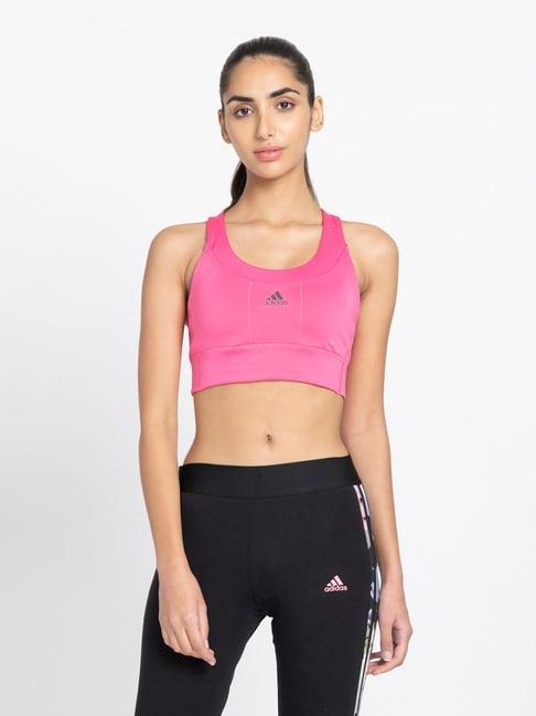 adidas pink printed sports bra