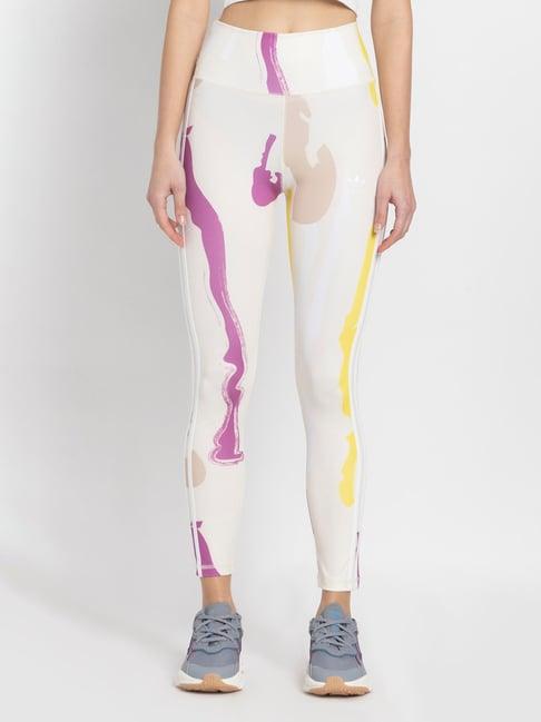 adidas originals white printed sports tights