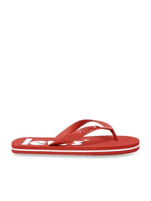 levi's men's red flip flops