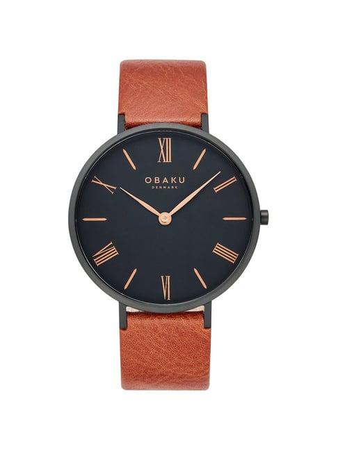 obaku v283gxbbrz folie tan analog watch for men