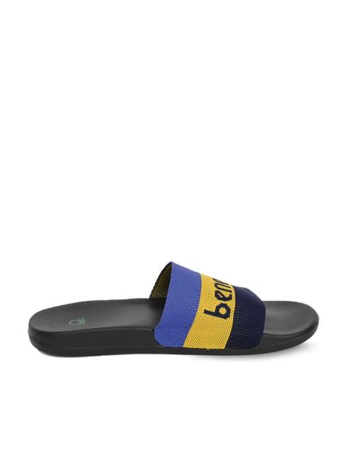 united colors of benetton men's blue slides