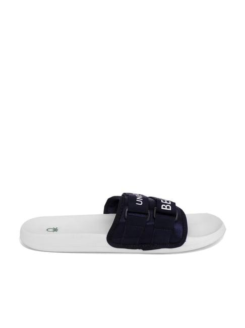 united colors of benetton men's black slides