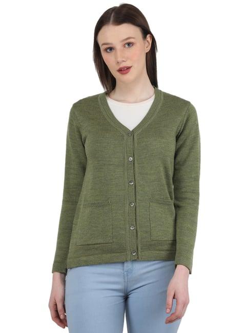 monte carlo olive textured cardigan