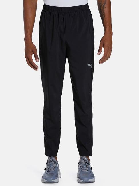 puma black regular fit sports trackpants