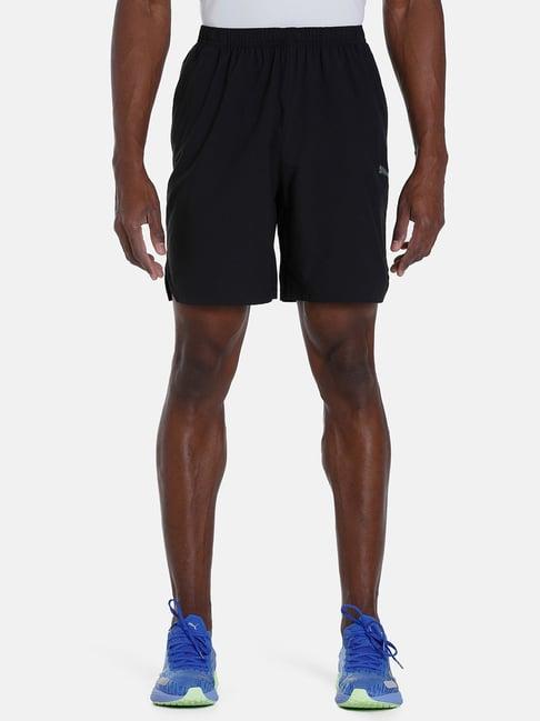 puma black regular fit sports shorts