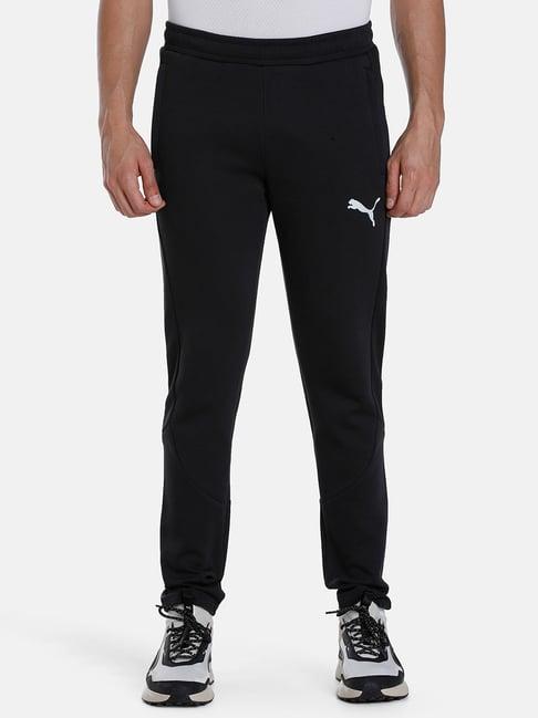 puma black cotton slim fit trackpants