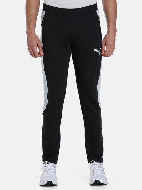 puma black cotton slim fit trackpants