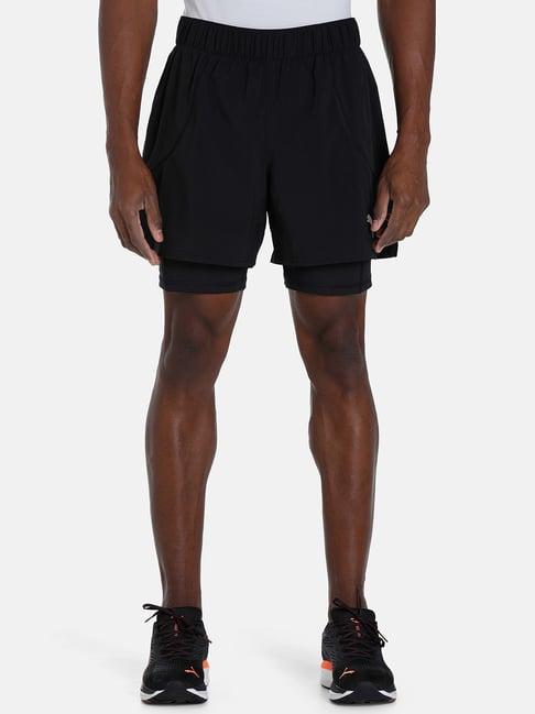 puma black regular fit sports shorts