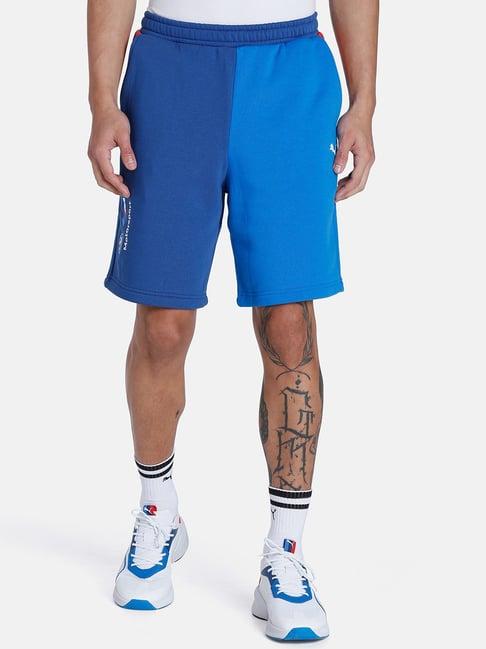 puma blue cotton regular fit shorts