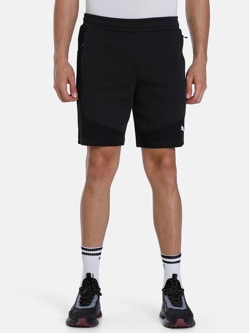 puma black cotton regular fit shorts