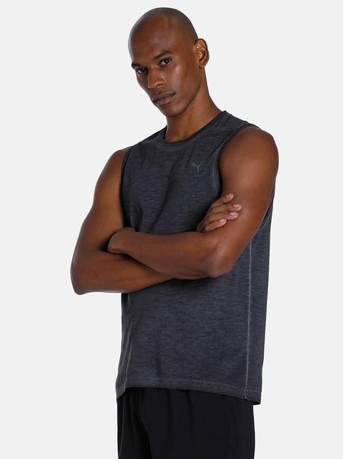 puma grey regular fit texture tank tee