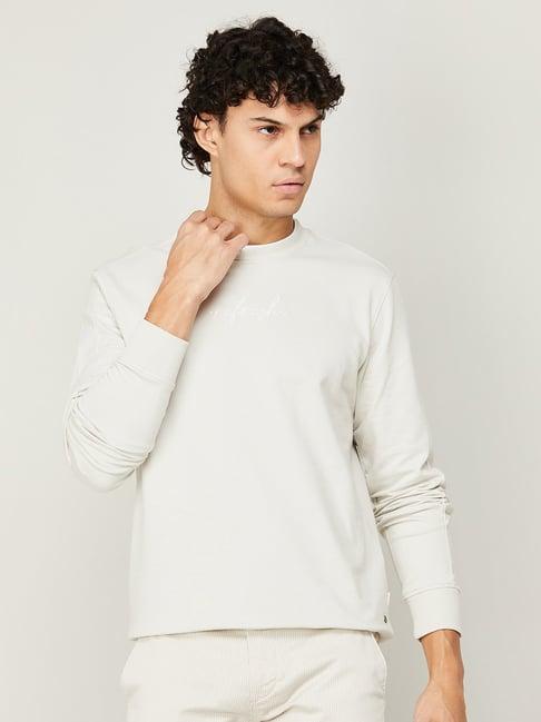 fame forever by lifestyle off white regular fit round neck sweatshirt