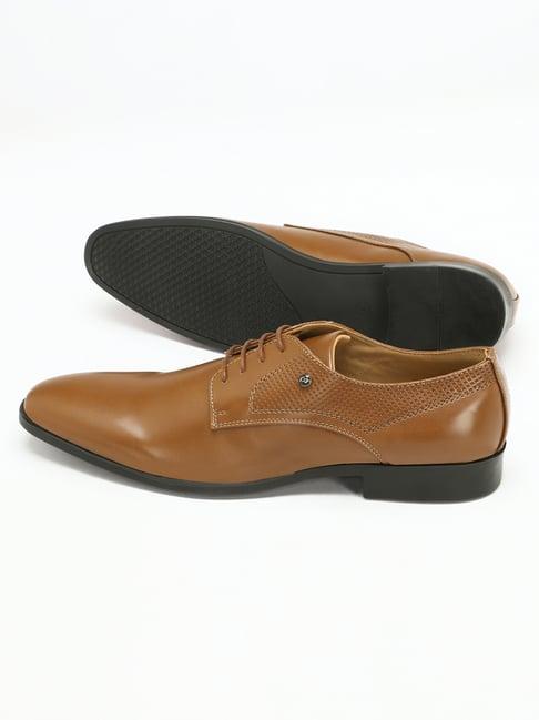 peter england men's brown derby shoes