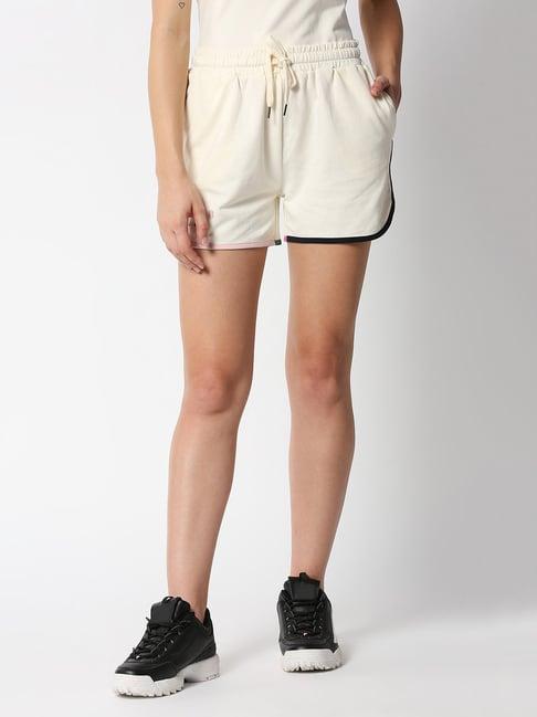 pepe jeans off white cotton shorts