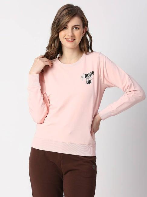 pepe jeans pink printed pullover