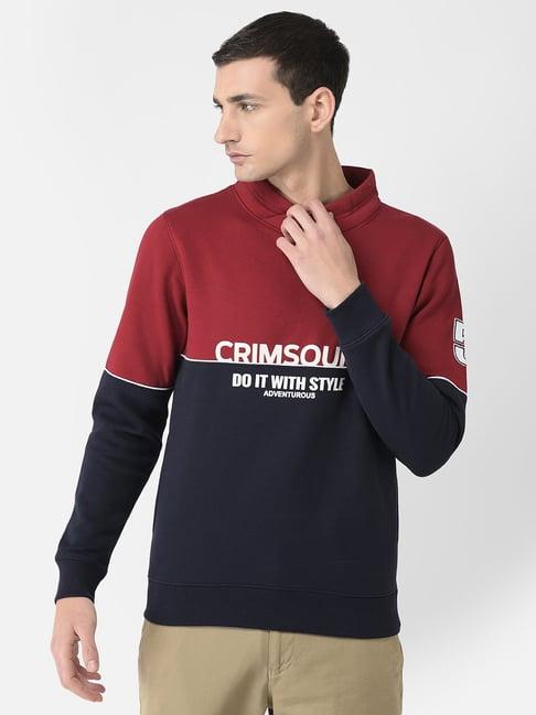 crimsoune club maroon & navy regular fit sweatshirt