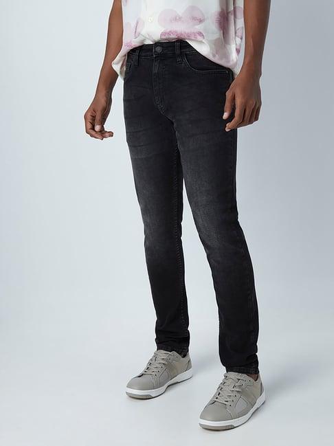 nuon by westside charcoal faded design jeans