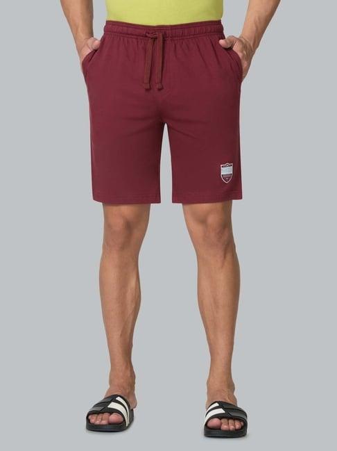 van heusen regular fit drawstring waist functional pockets shorts - wine