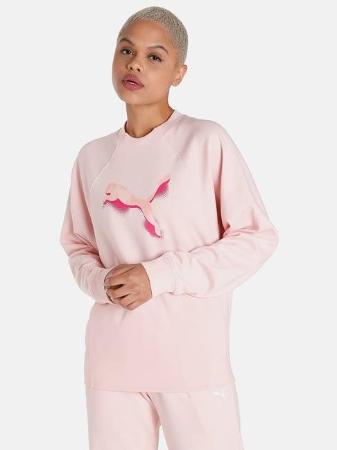 puma baby pink logo print sweatshirt