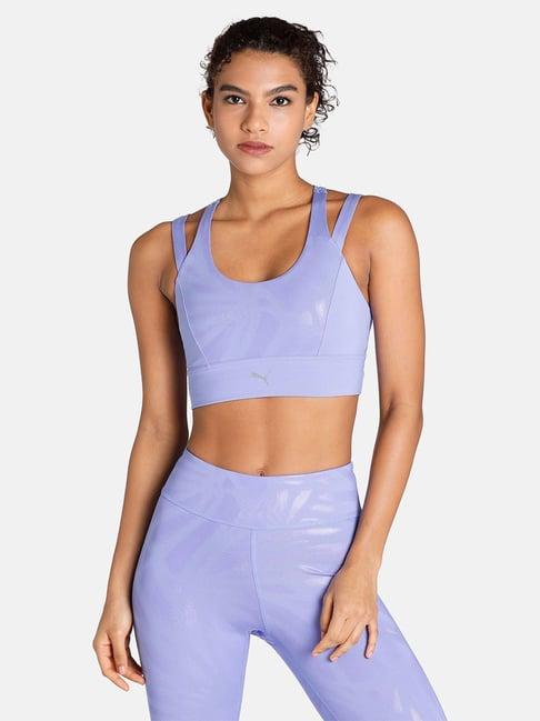 puma light purple textured sports bra