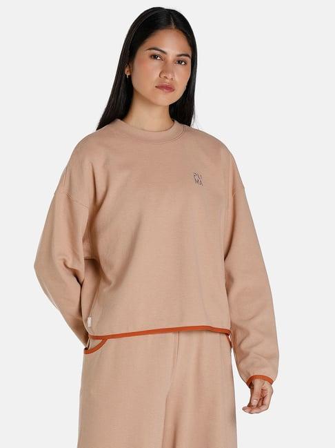 puma infuse mock neck crew oversized sweatshirt