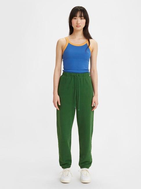 levi's green cotton mid rise sweat pants