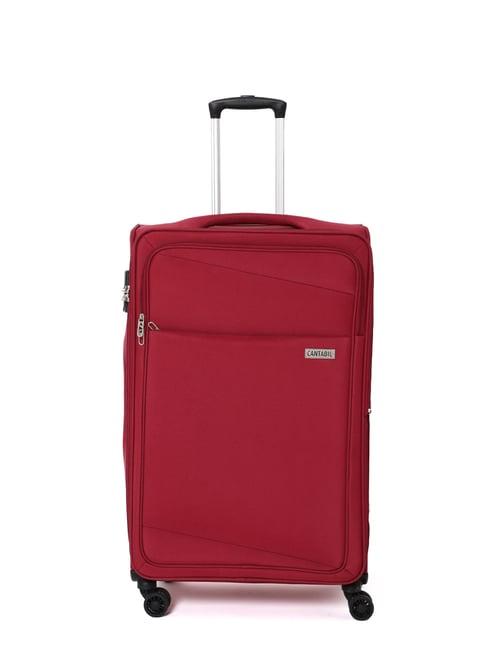 cantabil red 8 wheel medium soft cabin trolley - 24 cm