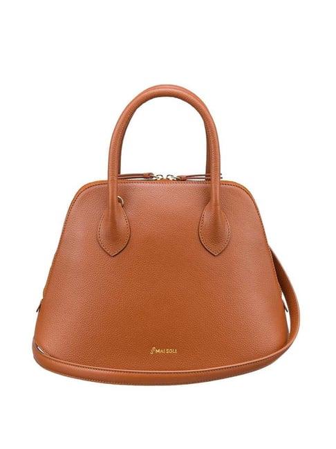 mai soli stella satchel bag - tan