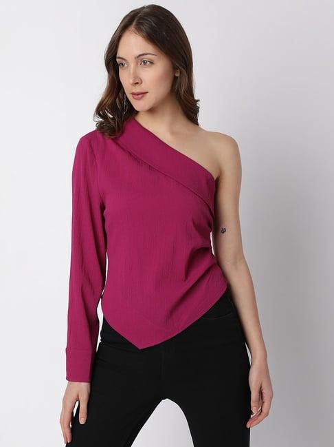 vero moda dark pink regular fit top