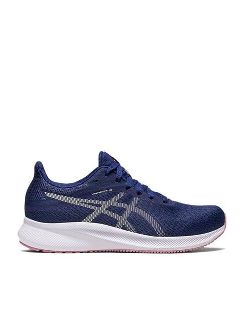 asics women's patriot 13 indigo blue running shoes