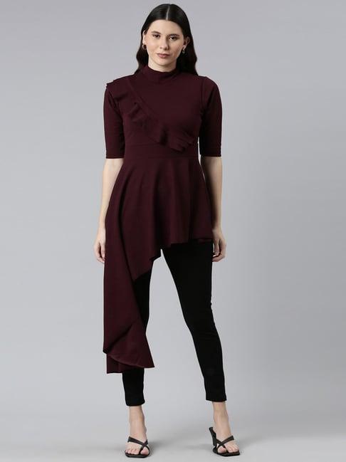 kryptic burgundy long top