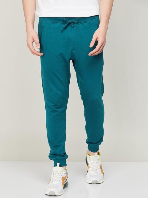 fame forever by lifestyle teal regular fit joggers