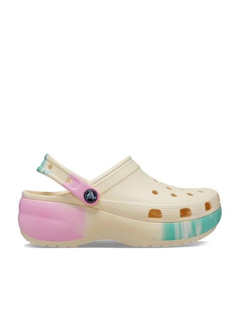 crocs women's classic vanilla back strap clogs