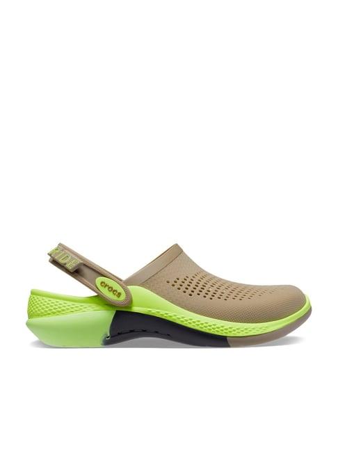 crocs men's literide khaki back strap clogs