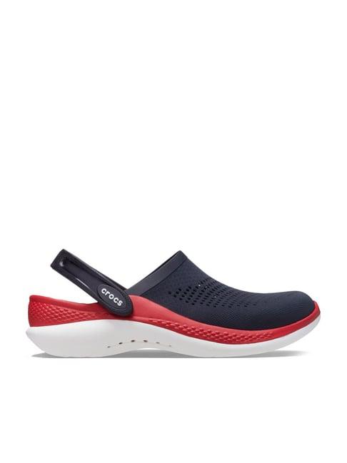 crocs men's literide navy back strap clogs