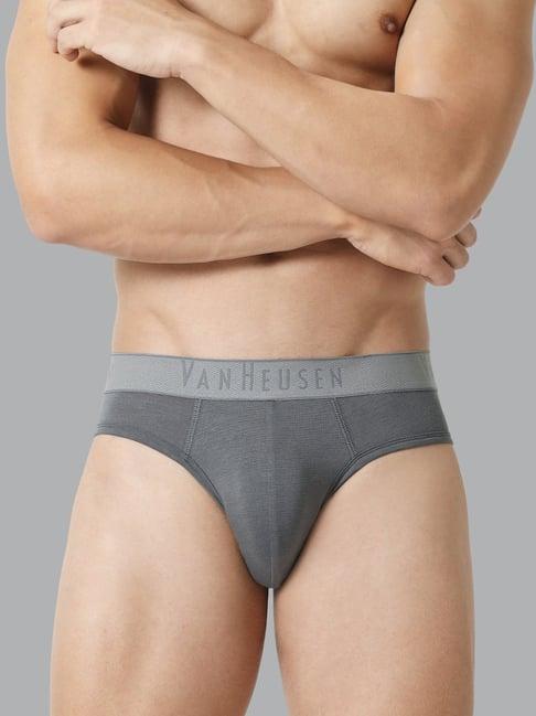 van heusen colour fresh breathable solid air series briefs - silver grey