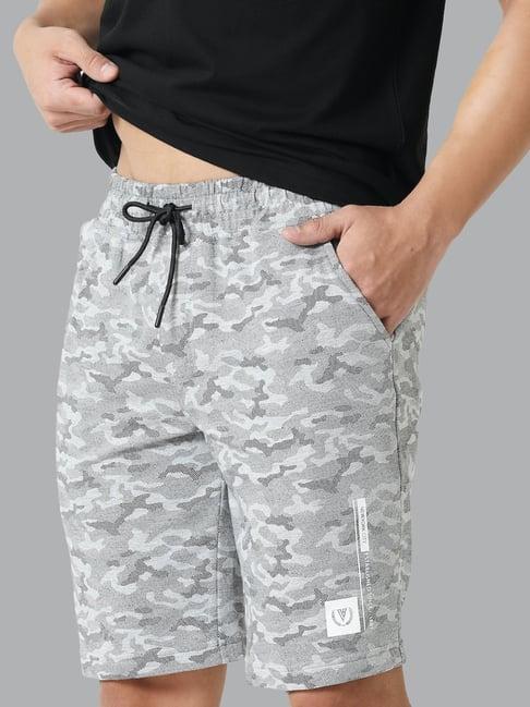 van heusen sport regular fit drawstring waist ultra soft allover camo print knit shorts - grey