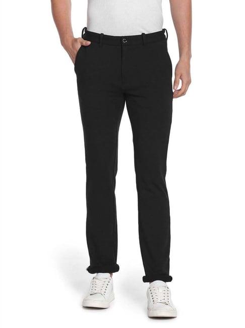 arrow sport black cotton skinny fit chinos