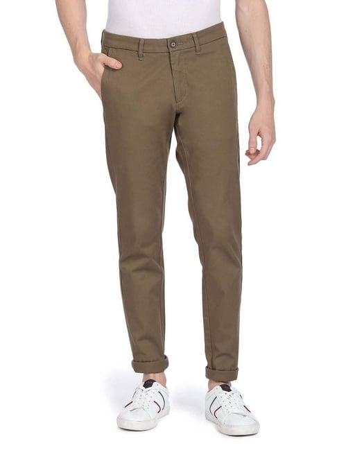 u.s. polo assn. brown cotton slim fit chinos