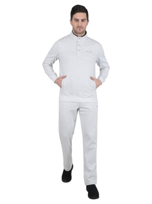 monte carlo light grey melange regular fit tracksuit