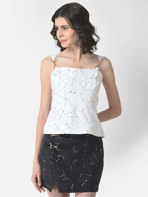 crimsoune club white printed top