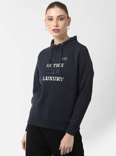 crimsoune club navy embellished sweatshirt