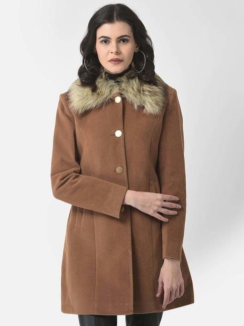 crimsoune club tan regular fit coat