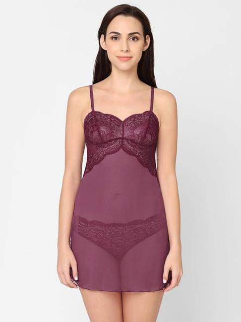 wacoal wine lace babydoll