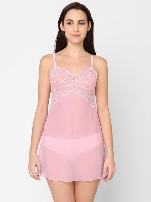 wacoal light pink lace babydoll