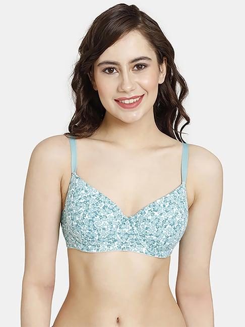 rosaline by zivame green printed t-shirt bra