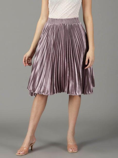 showoff violet midi skirt