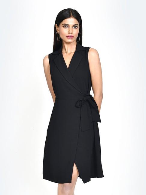 zink london black wrap dress