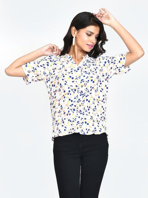 zink london off white printed top